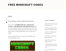 Tablet Screenshot of freeminecraftcodes.org